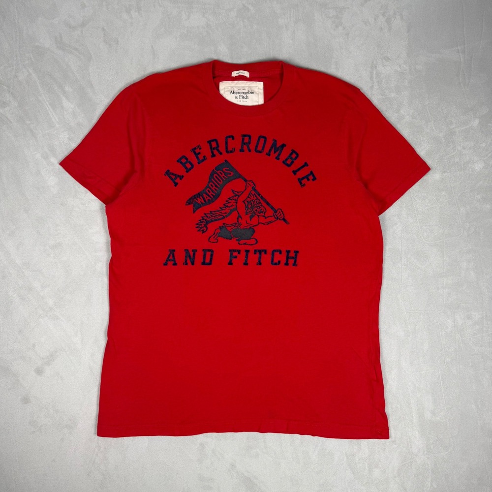 Y2K Mens Abercrombie & Fitch Warriors Graphic Muscle Tee Red XXL